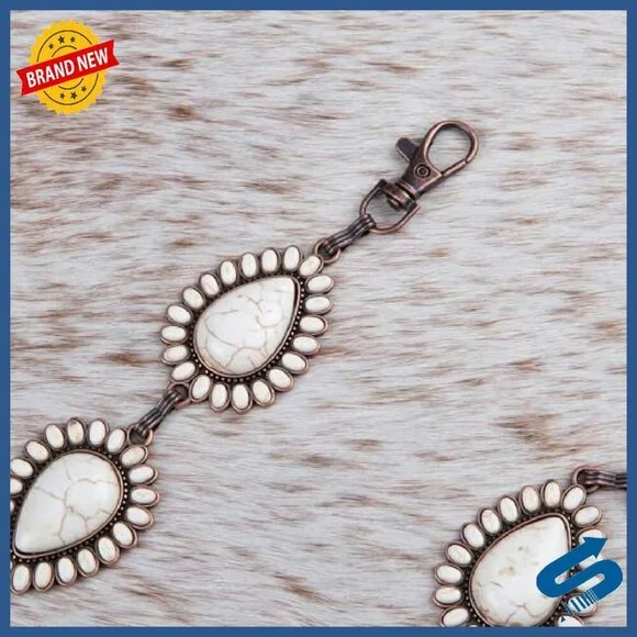 Large Western Concho Metal Belt Adjustable Chain Lobster Clasp - Picture 6 of 8